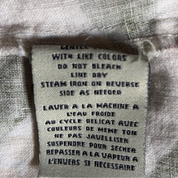 Vintage Jamaica Bay Linen Floral Tropical Button Up Shirt Size XL Single stitch - Picture 8 of 8